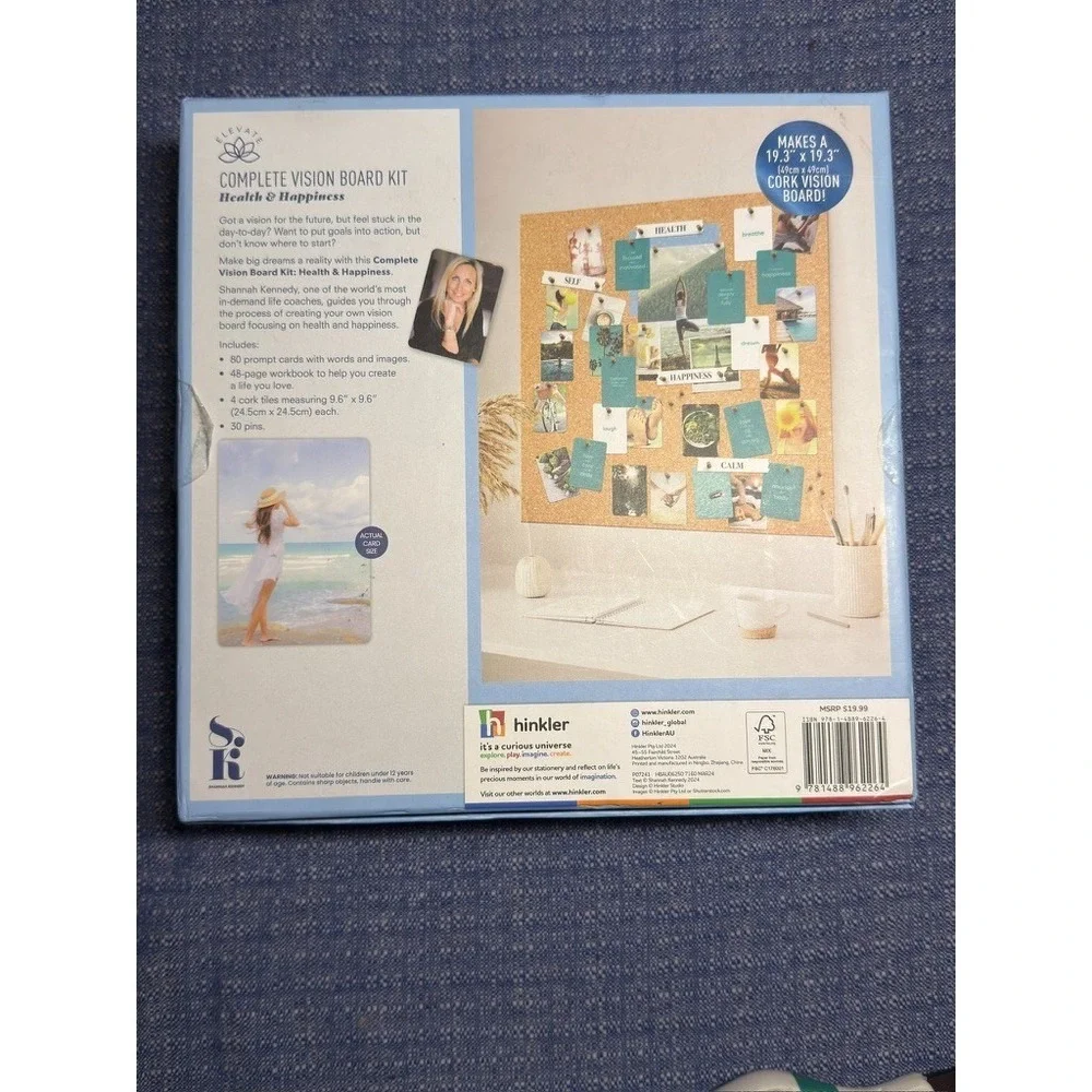 Hinkler Elevate Health Happiness Vision Board Kit Shannah Kennedy Workbook Cards